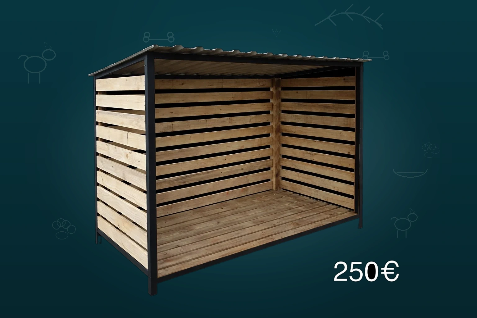 Drevený prístrešok s odvetranými stenami
